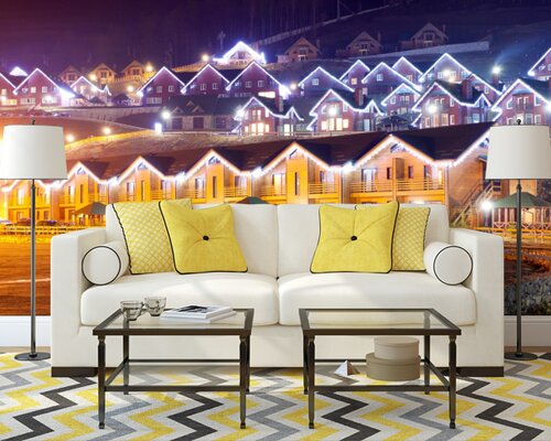 Поселок в огнях Поселок в огнях