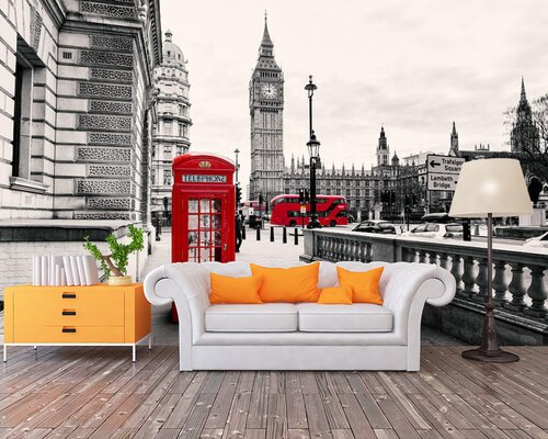 Биг-Бен и красная телефонная будка Биг-Бен и красная телефонная будка