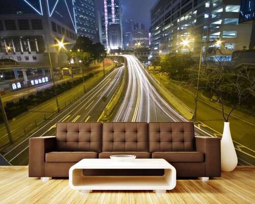 Трасса города ночью Трасса города ночью