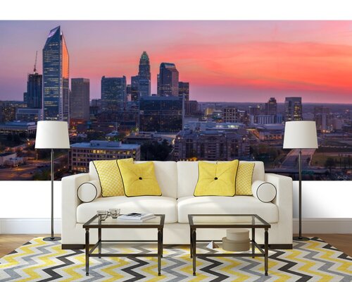 Красный закат в городе Красный закат в городе