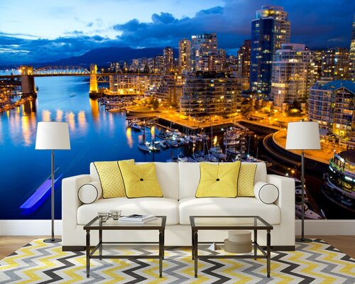 Катера у ночного города Катера у ночного города