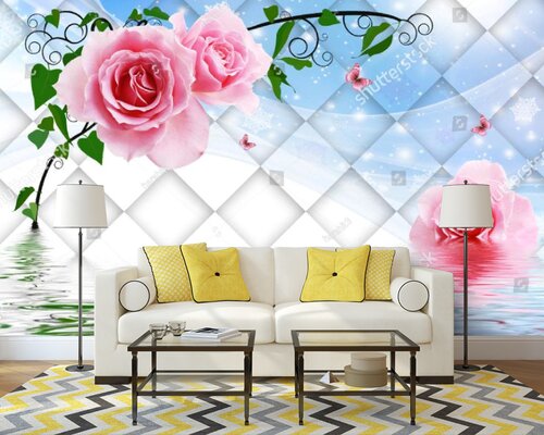 3D Розы на воде 3D Розы на воде