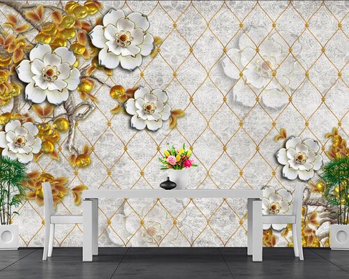 3D Фарфоровые белые цветы 3D Фарфоровые белые цветы