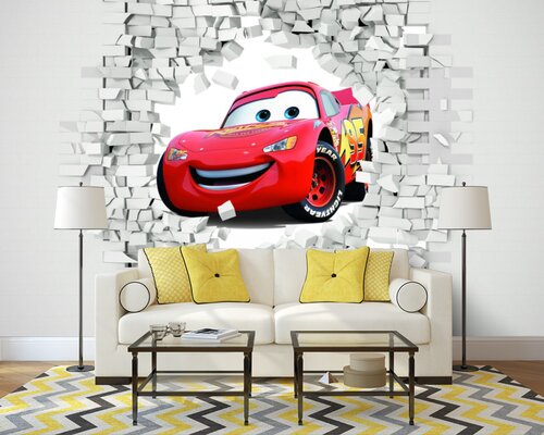 3D Тачка проезжает сквозь стену 3D Тачка проезжает сквозь стену