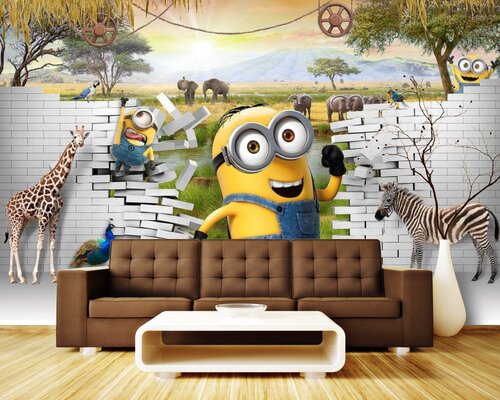 3D Шагающий миньон в зоопарке 3D Шагающий миньон в зоопарке