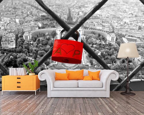 Красный замочек на мосту Красный замочек на мосту