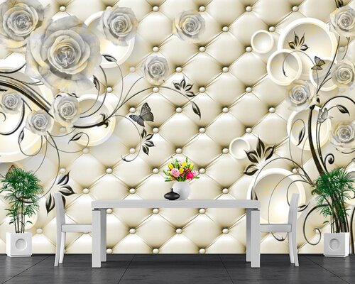 3D Нежные кремовые розы на коже 3D Нежные кремовые розы на коже