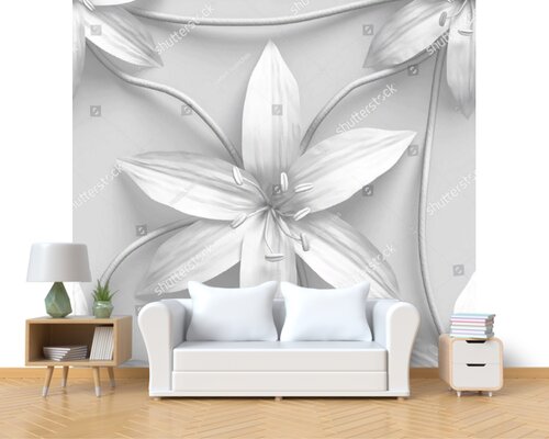 3D Большая белая лилия 3D Большая белая лилия