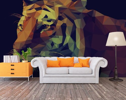 Тигр нарисованный кубиками Тигр нарисованный кубиками