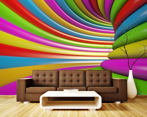 Разноцветный изгибающийся тоннель Разноцветный изгибающийся тоннель