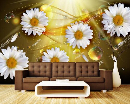 3D Россыпь ромашек 3D Россыпь ромашек