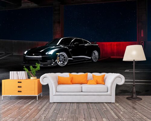 Черный Ниссан в бетонных джунглях Черный Ниссан в бетонных джунглях