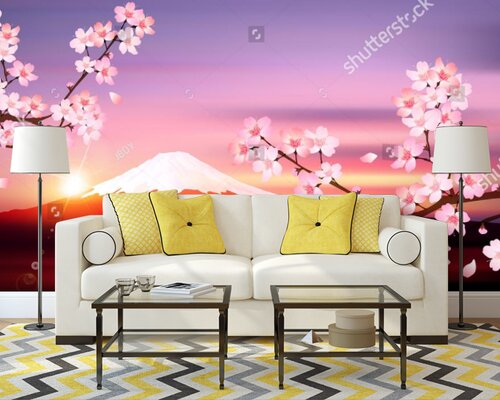 Цветущая вишня на закате Цветущая вишня на закате