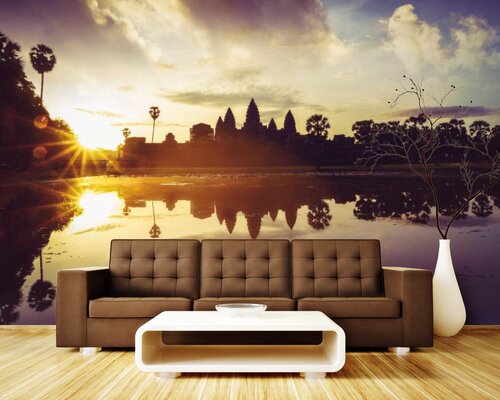 Силуэт храма Ангкор-Ват, Камбоджа Силуэт храма Ангкор-Ват, Камбоджа