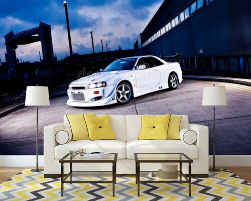 Ночные гонки на белом спорткаре Ночные гонки на белом спорткаре