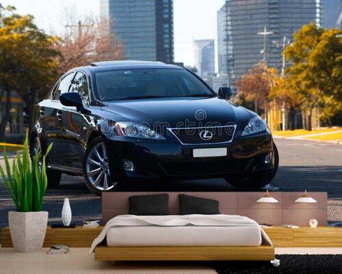 Шикарный черный Лексус в городе Шикарный черный Лексус в городе
