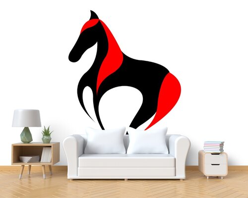 Абстракция черно-красная лошадь Абстракция черно-красная лошадь