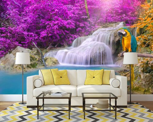 Попугай и водопад Попугай и водопад