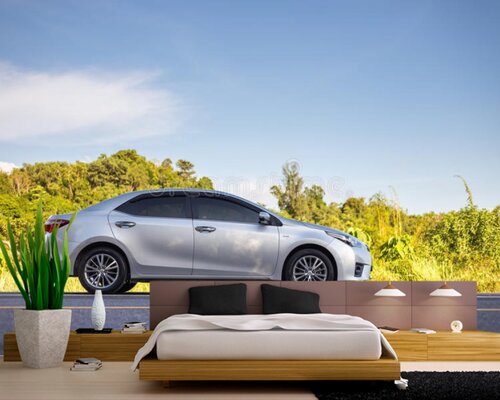 Модель Toyota Corolla белого цвета Модель Toyota Corolla белого цвета