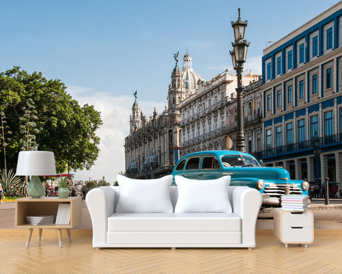 Старый бирюзовый автомобиль Старый бирюзовый автомобиль