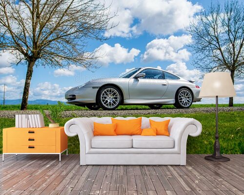 Белый Порше и облака Белый Порше и облака