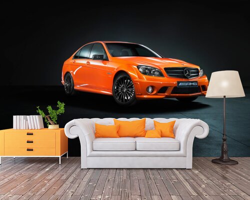 Оранжевый Мерседес на черном Оранжевый Мерседес на черном