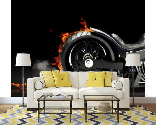Мотоцикл с огнем Мотоцикл с огнем
