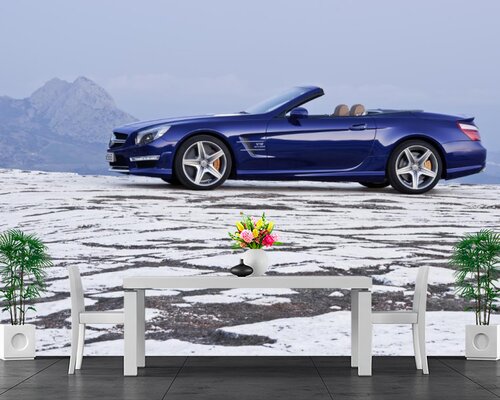 Синий Мерс-кабриолет Синий Мерс-кабриолет