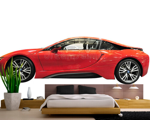 Красный БМВ на белом Красный БМВ на белом