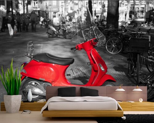 Красный городской скутер Красный городской скутер