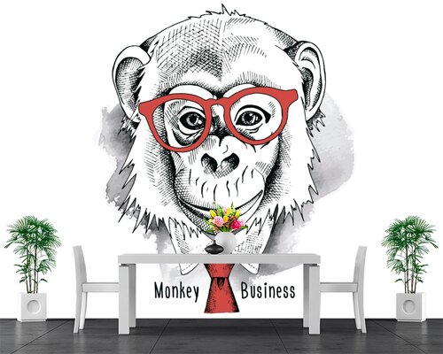 Обезьяна в очках и галстуке Обезьяна в очках и галстуке