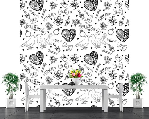 Черные сердечки и надписи Черные сердечки и надписи