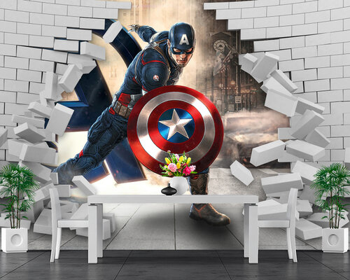 Человек-Америка в стене Человек-Америка в стене