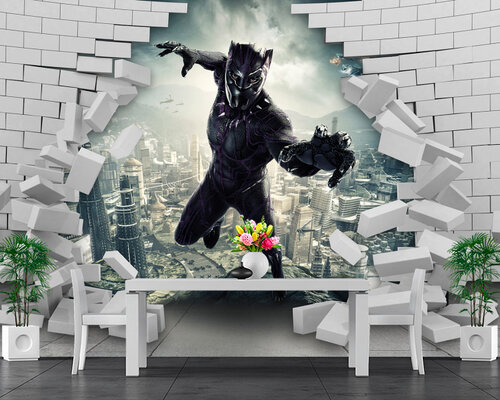 Человек-пантера в стене Человек-пантера в стене