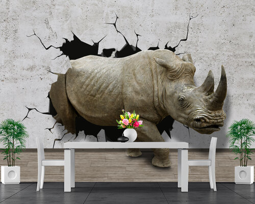 Носорог в стене Носорог в стене