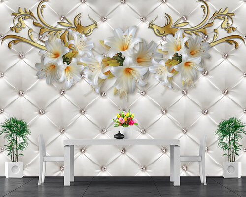 Белые лилии на белой стежке Белые лилии на белой стежке