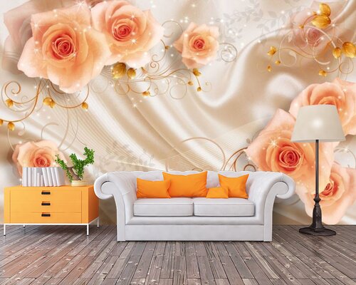 Розочки на атласе Розочки на атласе