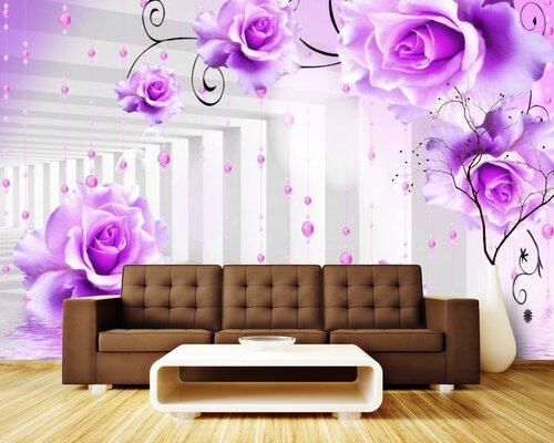 Абстракция с фиолетовыми розами Абстракция с фиолетовыми розами