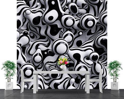 Черно-белые капли с 3D эффектом Черно-белые капли с 3D эффектом