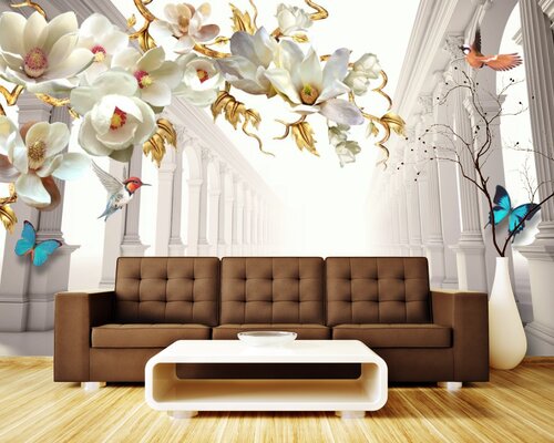 Синие бабочки в белом тоннеле Синие бабочки в белом тоннеле