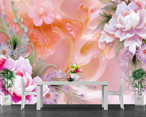 3D Цветочная акварель в нежных тонах 3D Цветочная акварель в нежных тонах