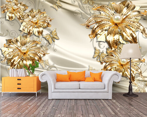 3D Цветы из золота 3D Цветы из золота