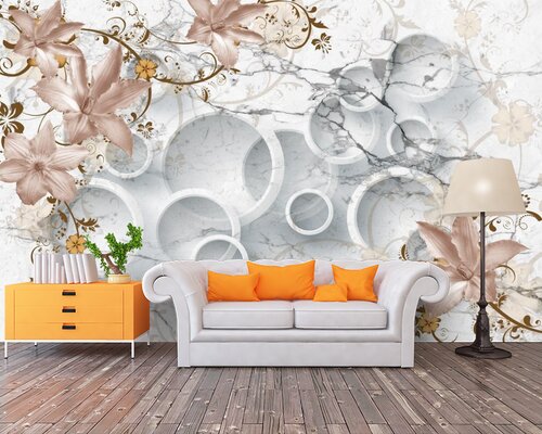 3D Мрамор и лилии 3D Мрамор и лилии