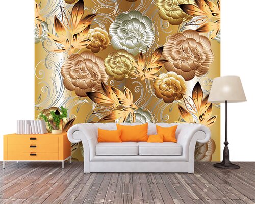 3D Золотые цветы 3D Золотые цветы