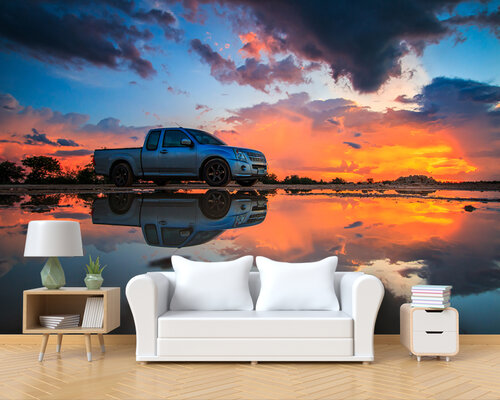 Пикап на огненном закате Пикап на огненном закате