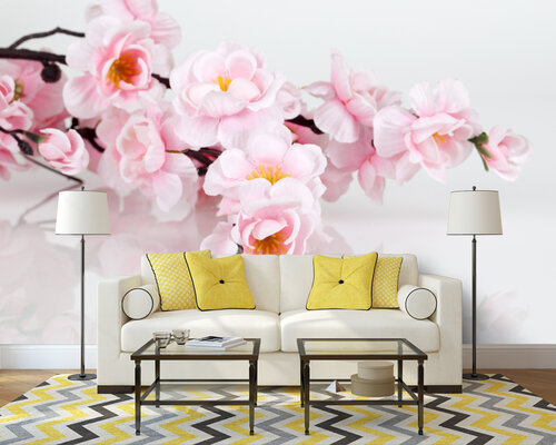 Ветка сакуры в отражении Ветка сакуры в отражении