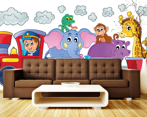 Веселый паровозик с животными Веселый паровозик с животными