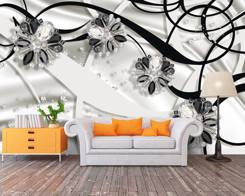 3D Черное и белое на атласе 3D Черное и белое на атласе