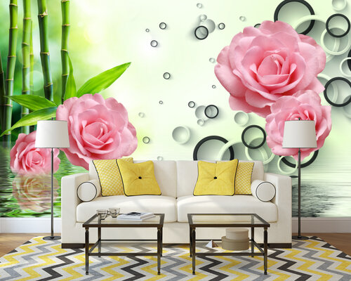 3D Розы и бамбук 3D Розы и бамбук