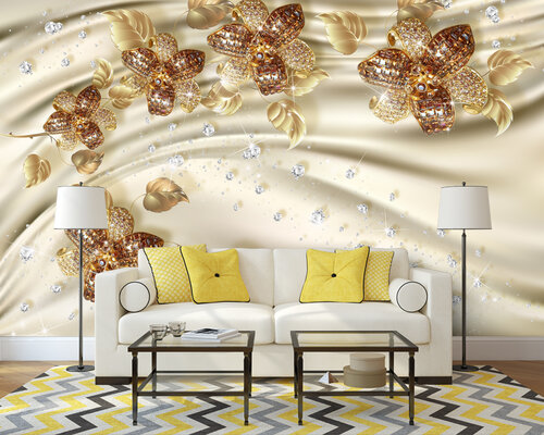 Цветы на шелке цвета беж Цветы на шелке цвета беж